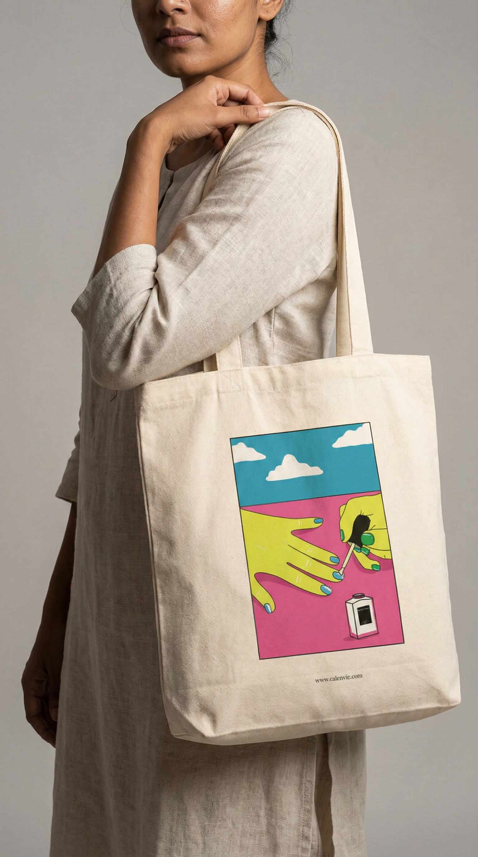 Nail Art Essentials Tote Bag with Zipper