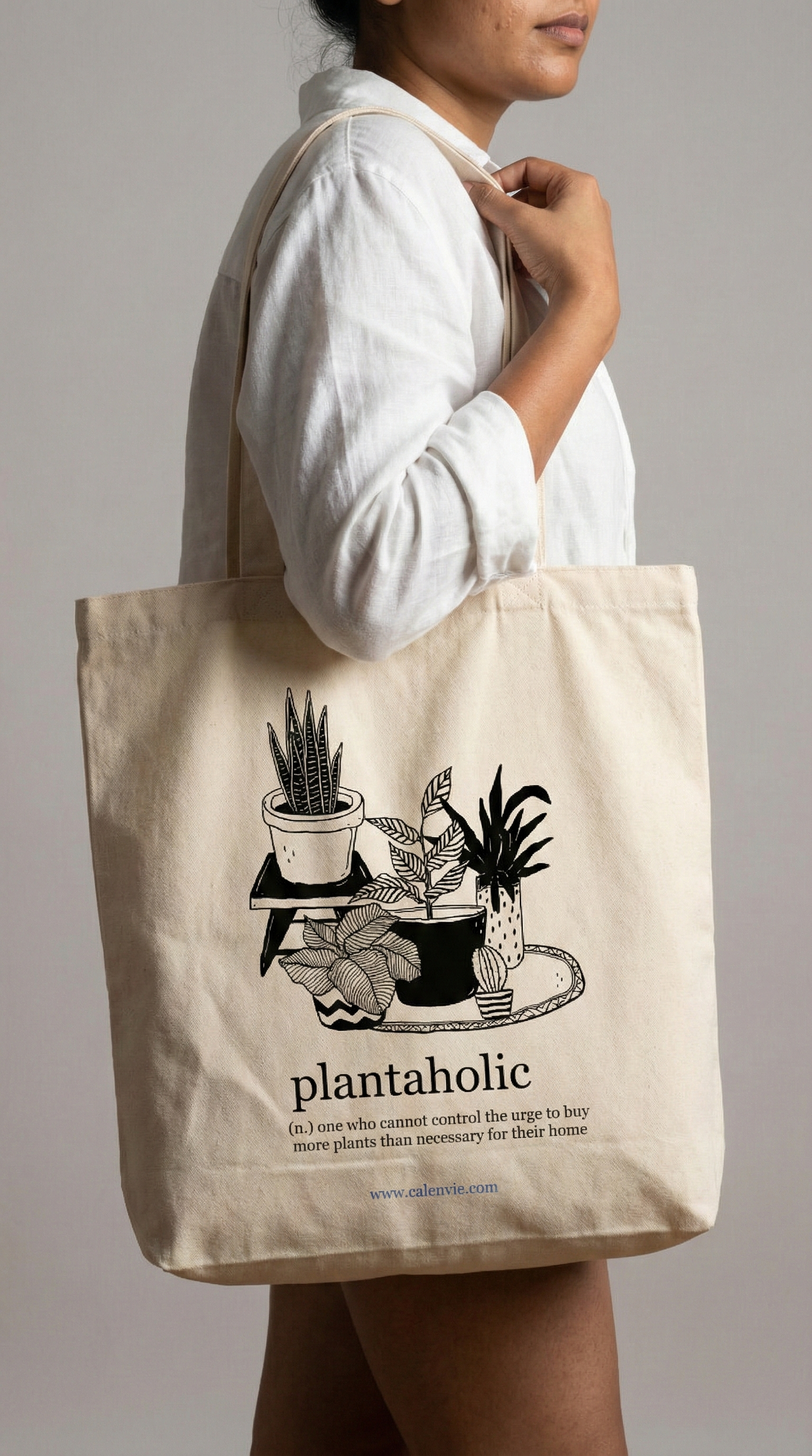 Green Thumb Galore Plantaholic Tote Bag with Zipper