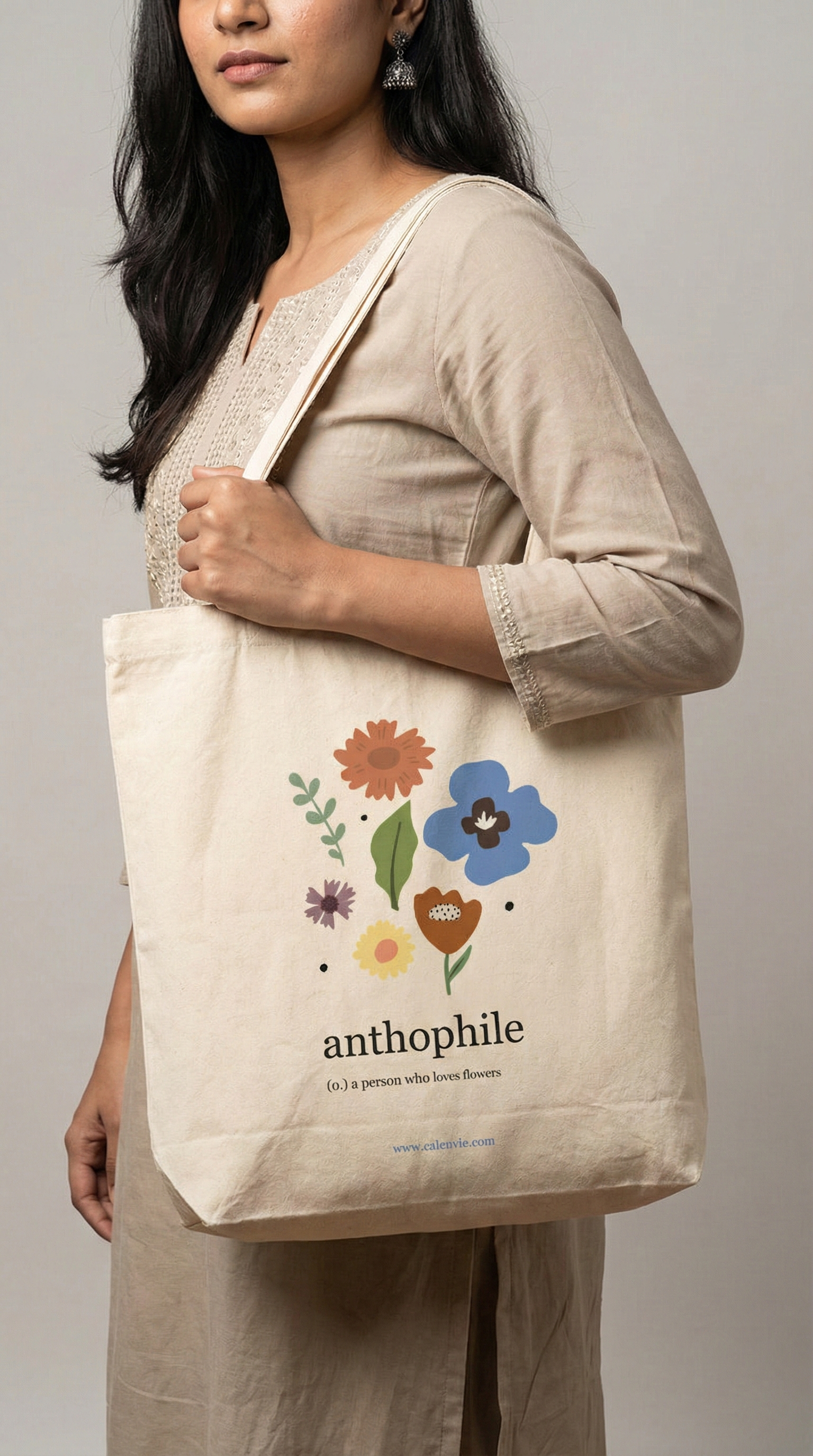 Blossom Buddy Anthophile Tote Bag with Zipper