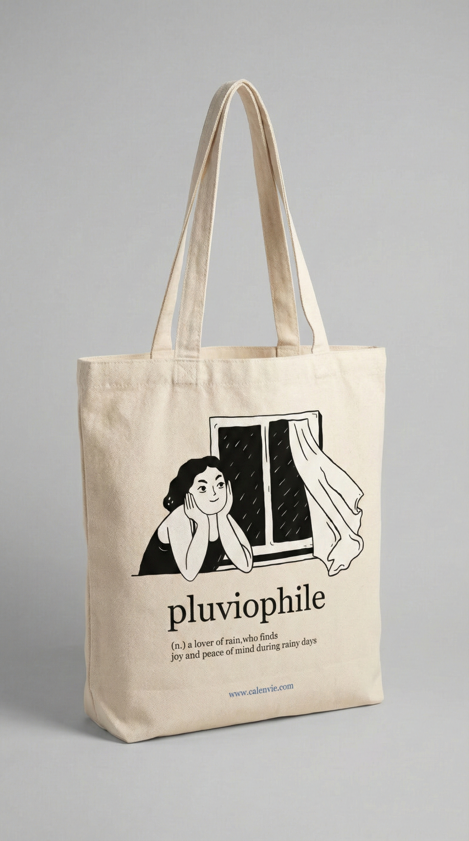Raindrop Rhapsody Pluviophile Tote Bag with Zipper
