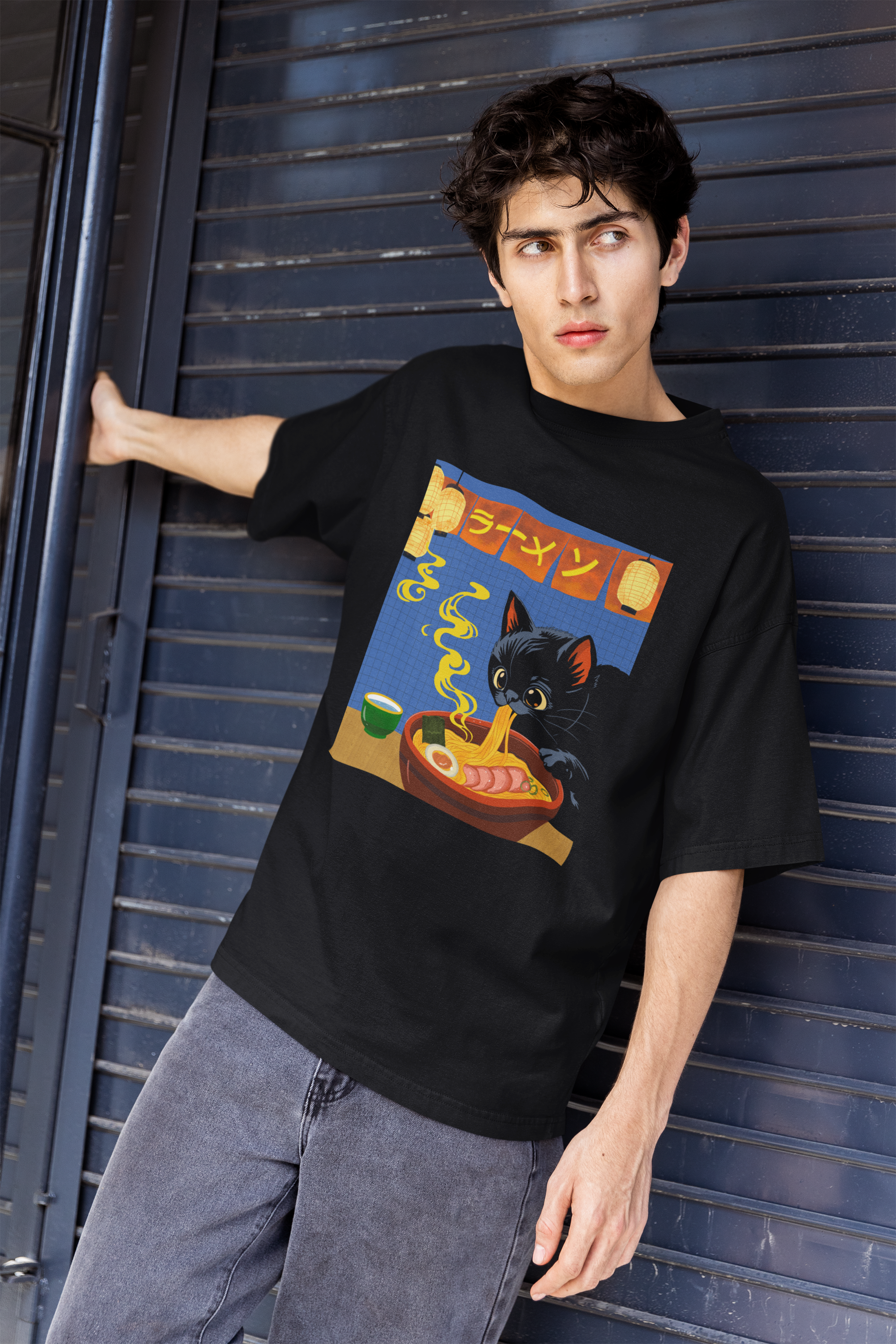 The Ramen Cat Oversized Tshirt