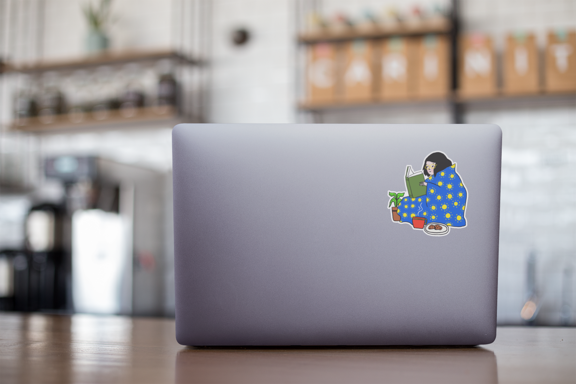 Cute Bookworm Sticker