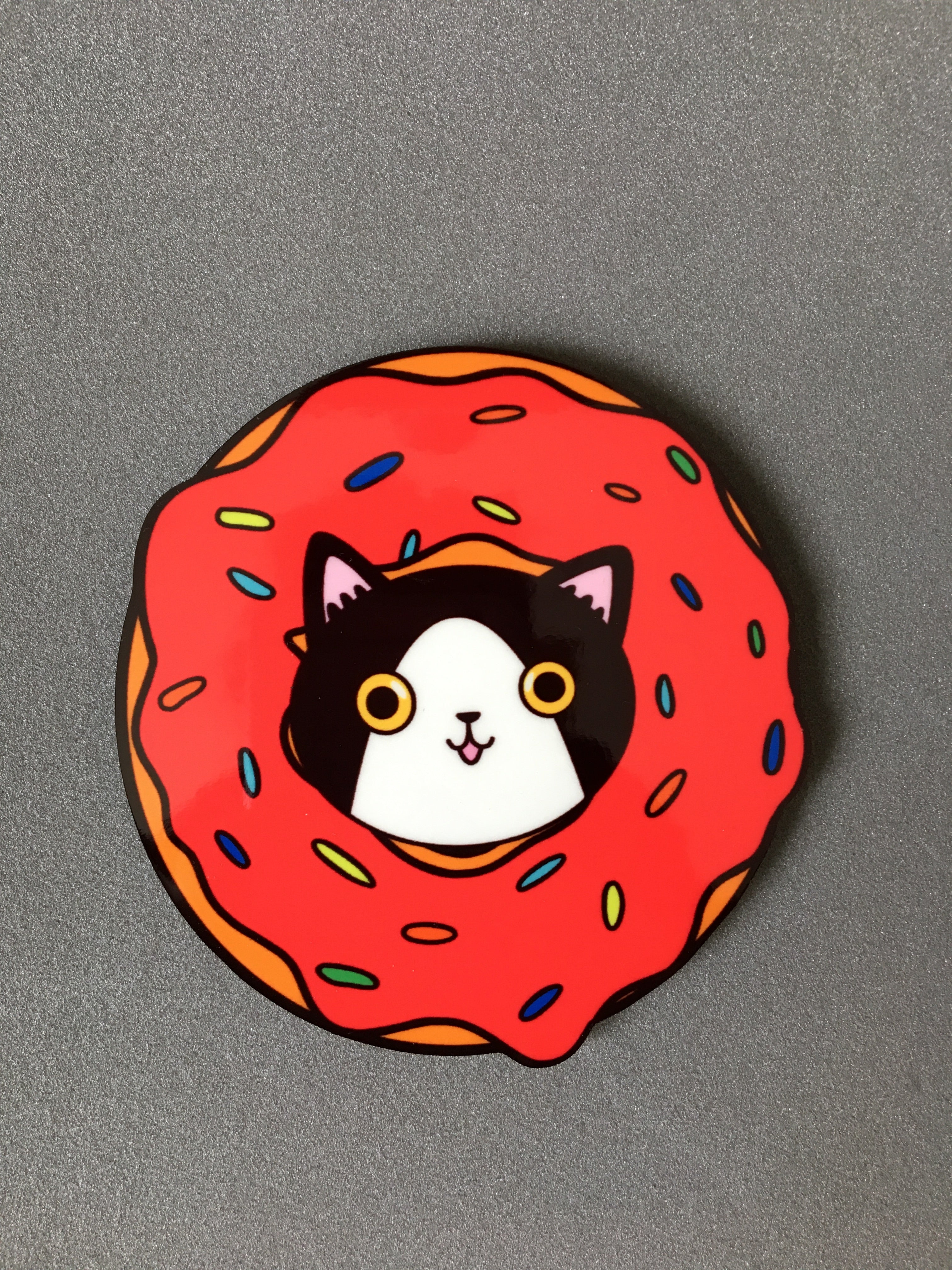 Purr-fectly Sweet: Donut Cat Fridge Magnet