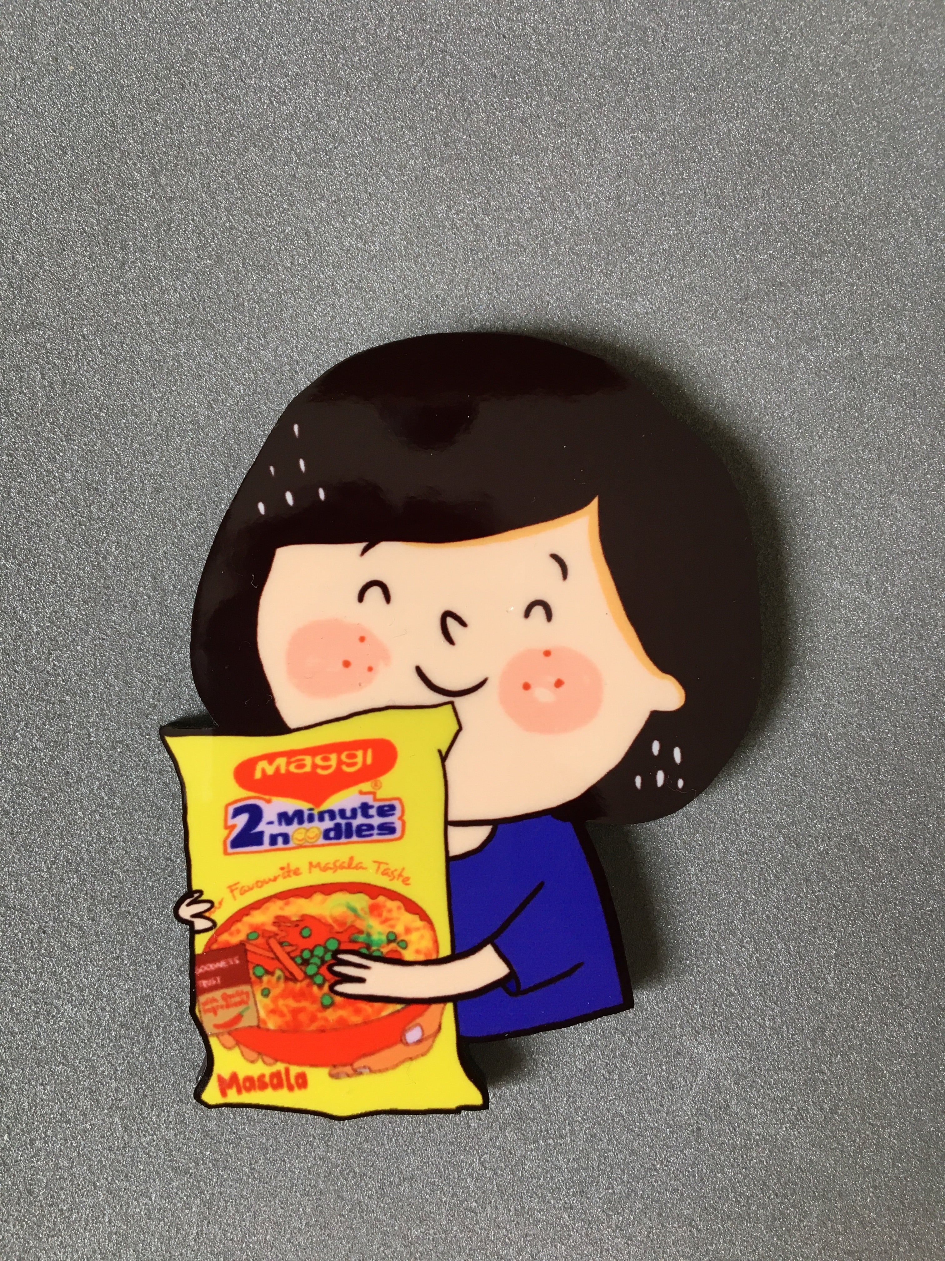 Maggi Noodles Girl Magnet: Nostalgic Kitchen Charm
