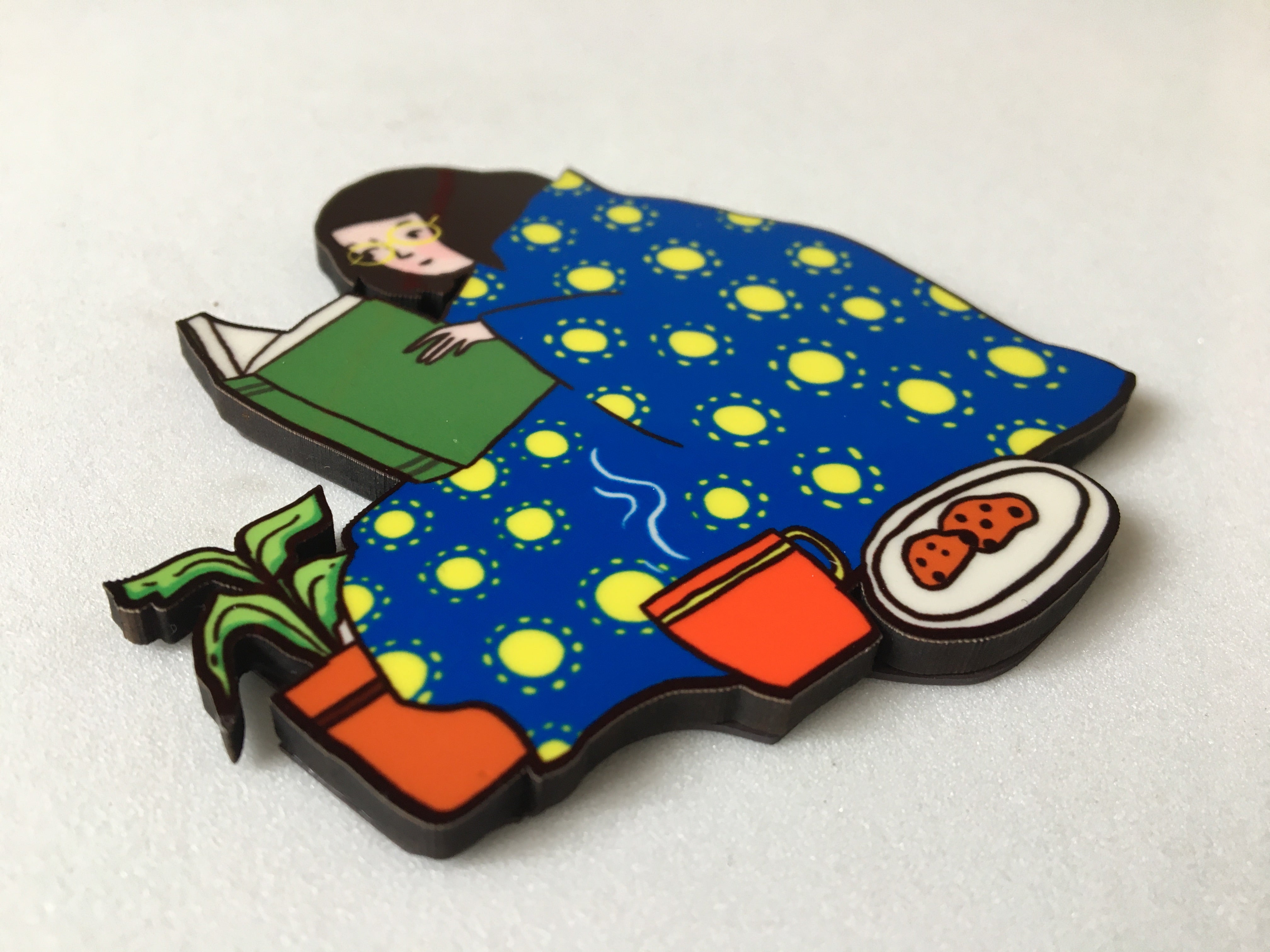 Cozy Reader Fridge Magnet - Book Lover Gift