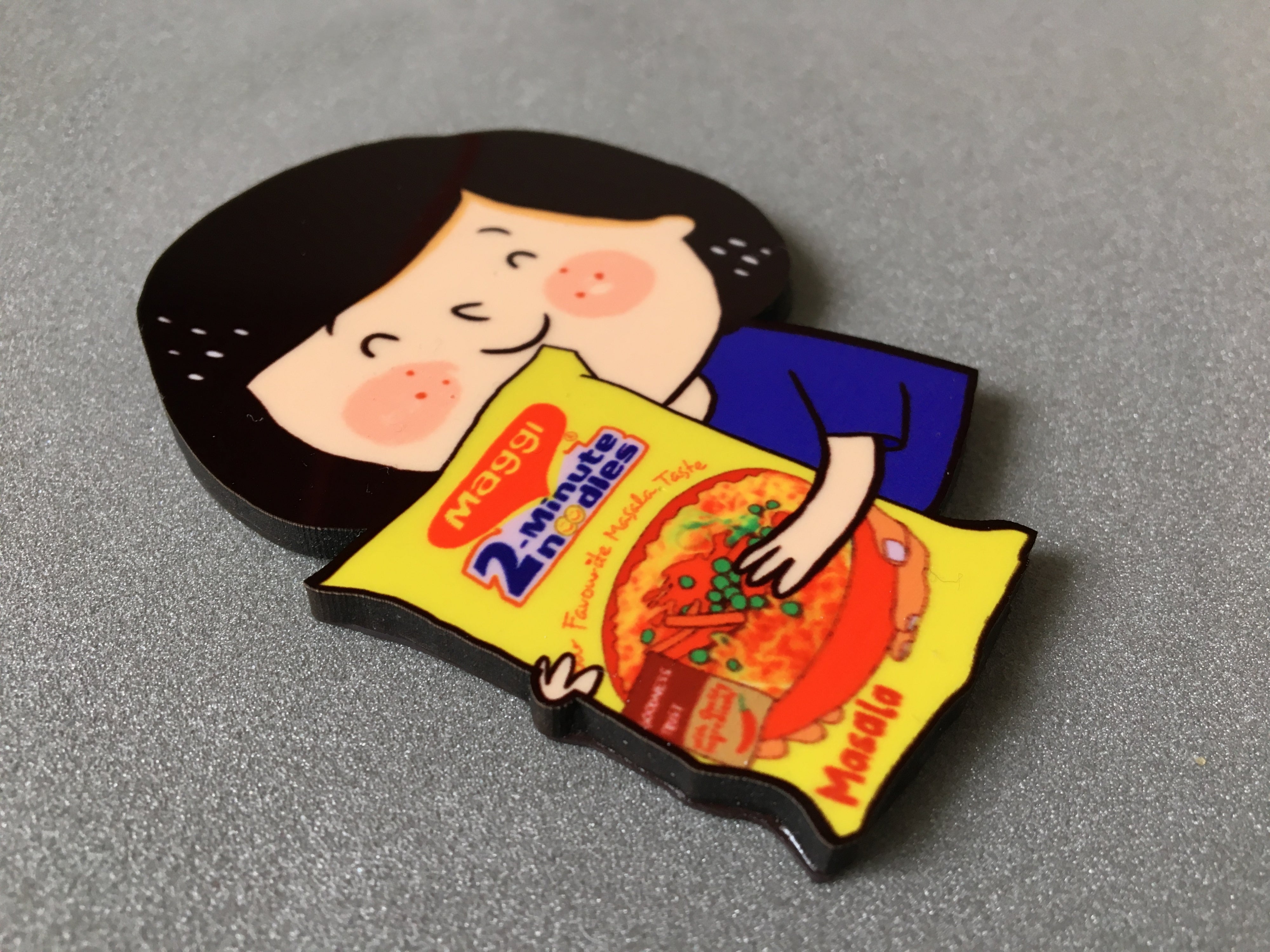Maggi Noodles Girl Magnet: Nostalgic Kitchen Charm