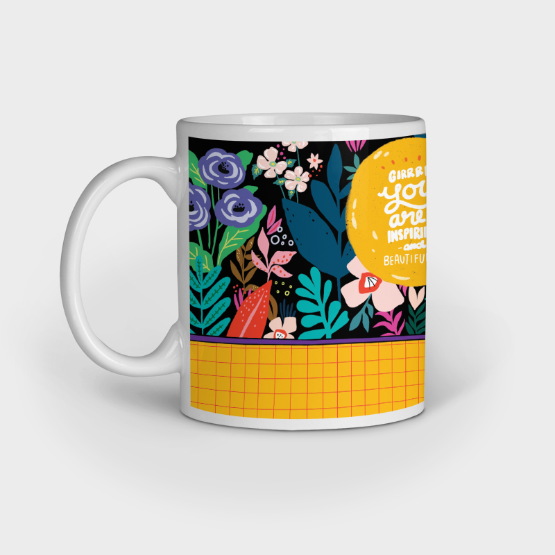 Girl You Are Inspiring And Beautiful White Ceramic Mug 330ml