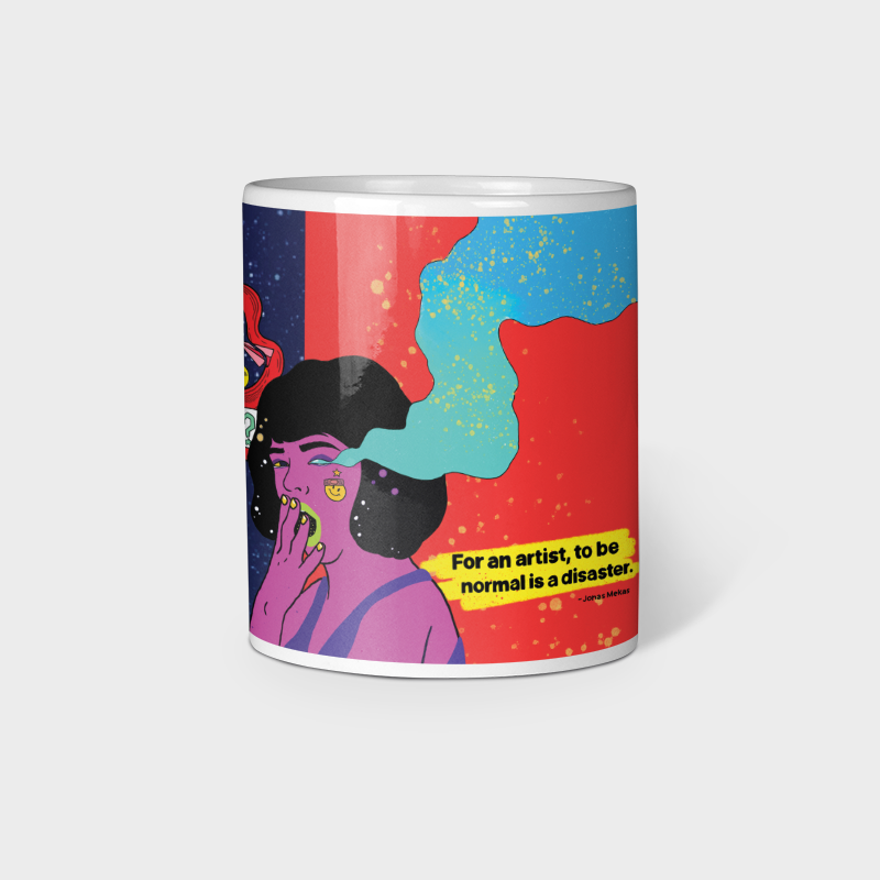 For An Artist, to be normal is a disaster White Ceramic Mug 330ml