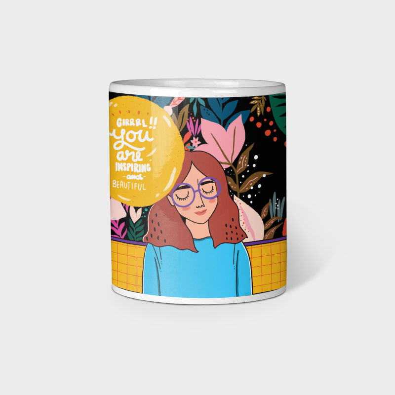Girl You Are Inspiring And Beautiful White Ceramic Mug 330ml