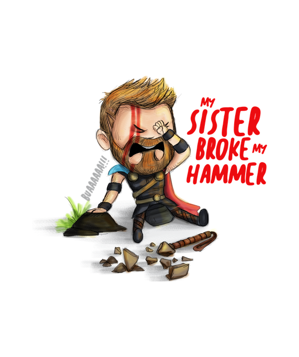 My Sister Broke My Hammer T-shirt by SmilingSkull - Calenvie