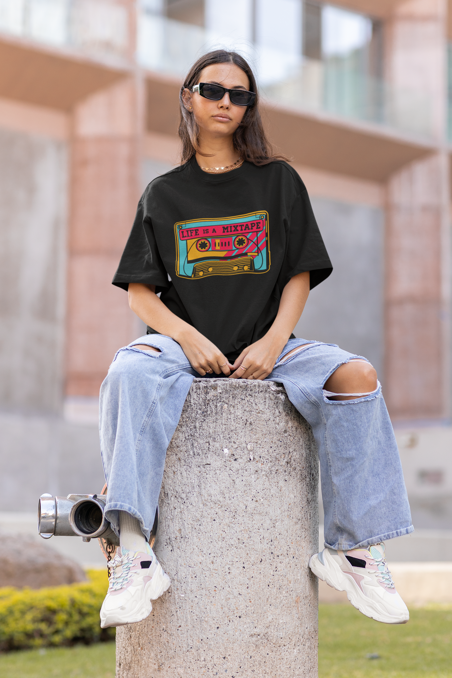Life Is A Mixtape Oversized Unisex T-shirt