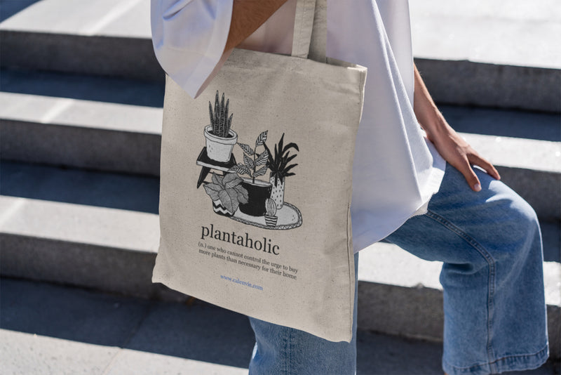 Green Thumb Galore Plantaholic Tote Bag with Zipper