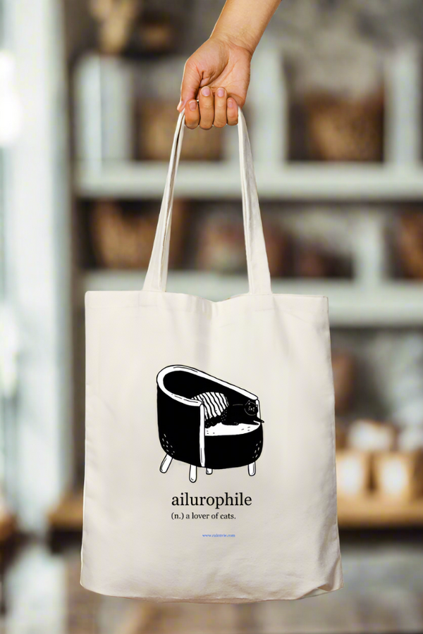 Purrfectly Tote-tastic Ailurophile Tote Bag with Zipper
