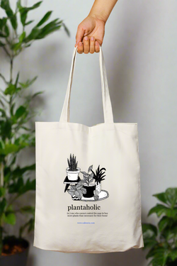 Green Thumb Galore Plantaholic Tote Bag with Zipper