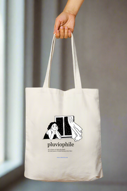 Raindrop Rhapsody Pluviophile Tote Bag with Zipper