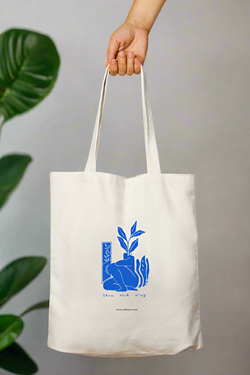 Mind Bloom Minimal Tote Bag with Zipper