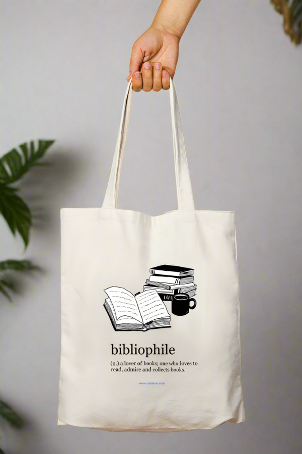 Bookworm Bliss Bibliophile  Tote Bag with Zipper