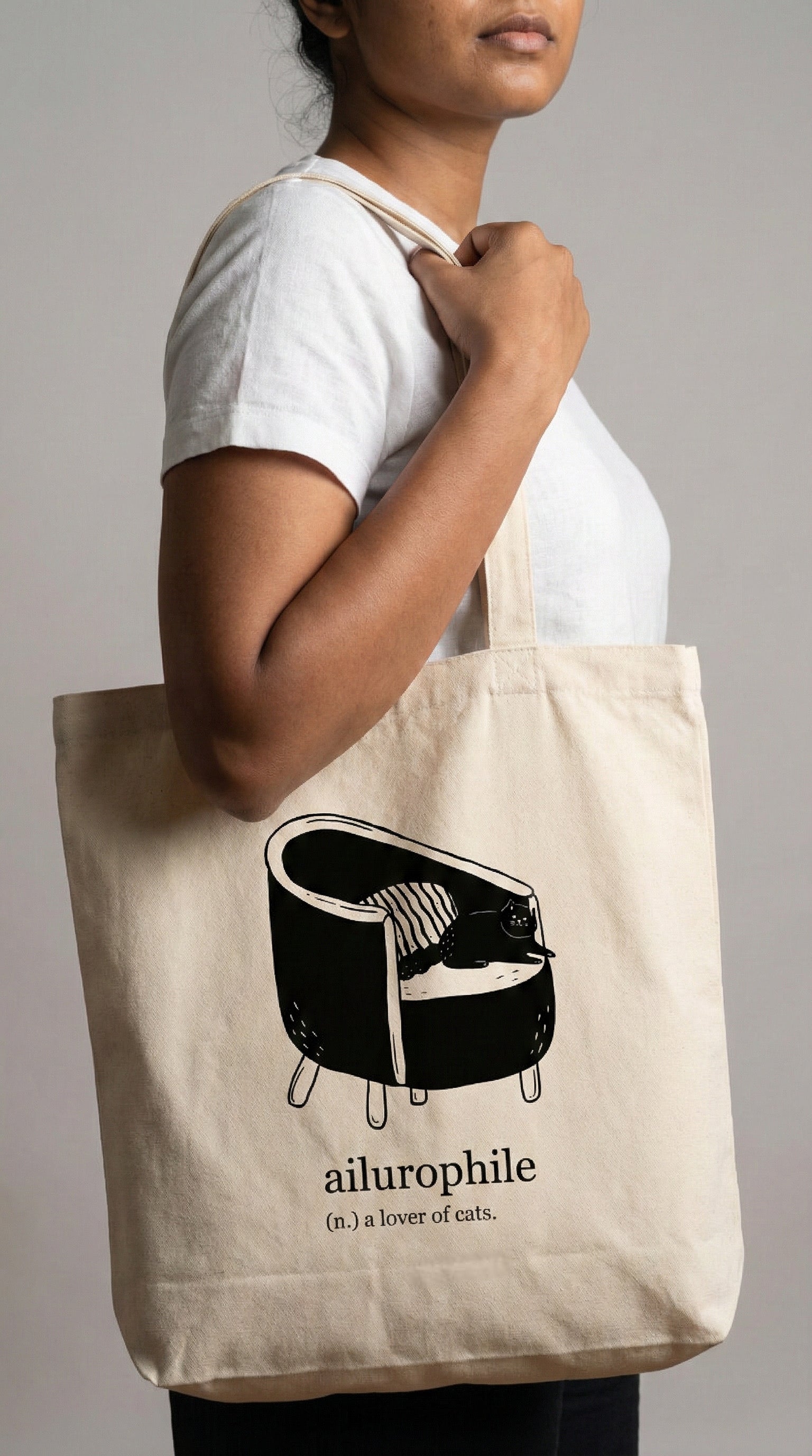 Purrfectly Tote-tastic Ailurophile Tote Bag with Zipper