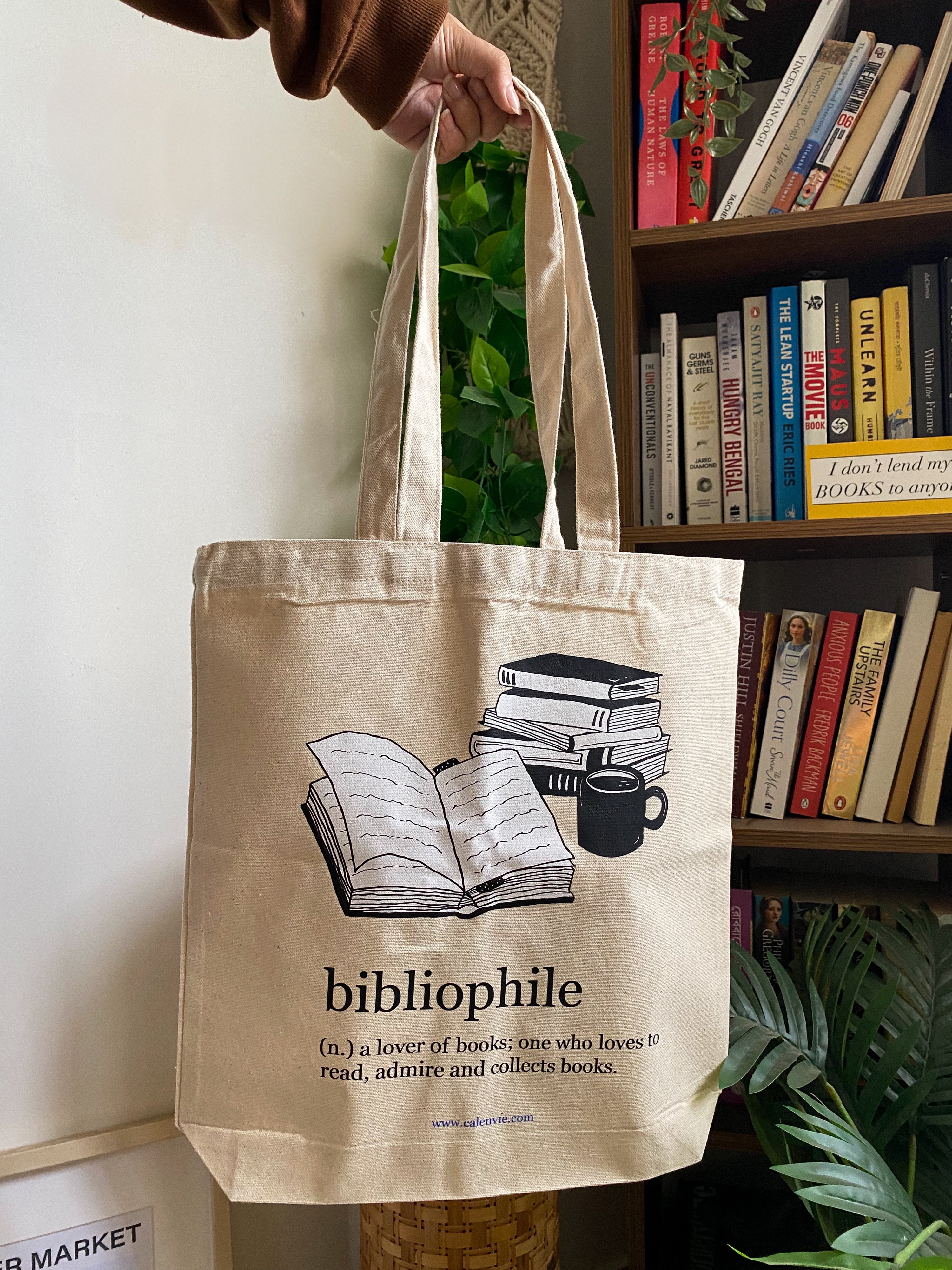 Bookworm Bliss Bibliophile  Tote Bag with Zipper