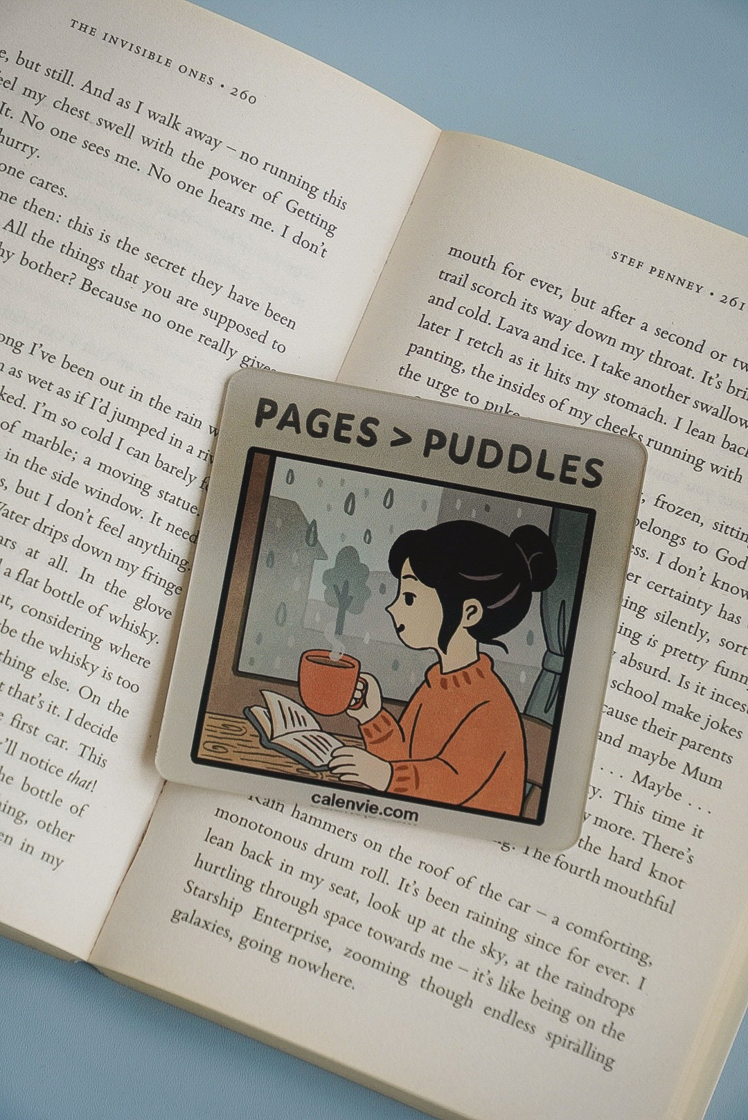 Pages Over Puddles - Bookworm Magnet
