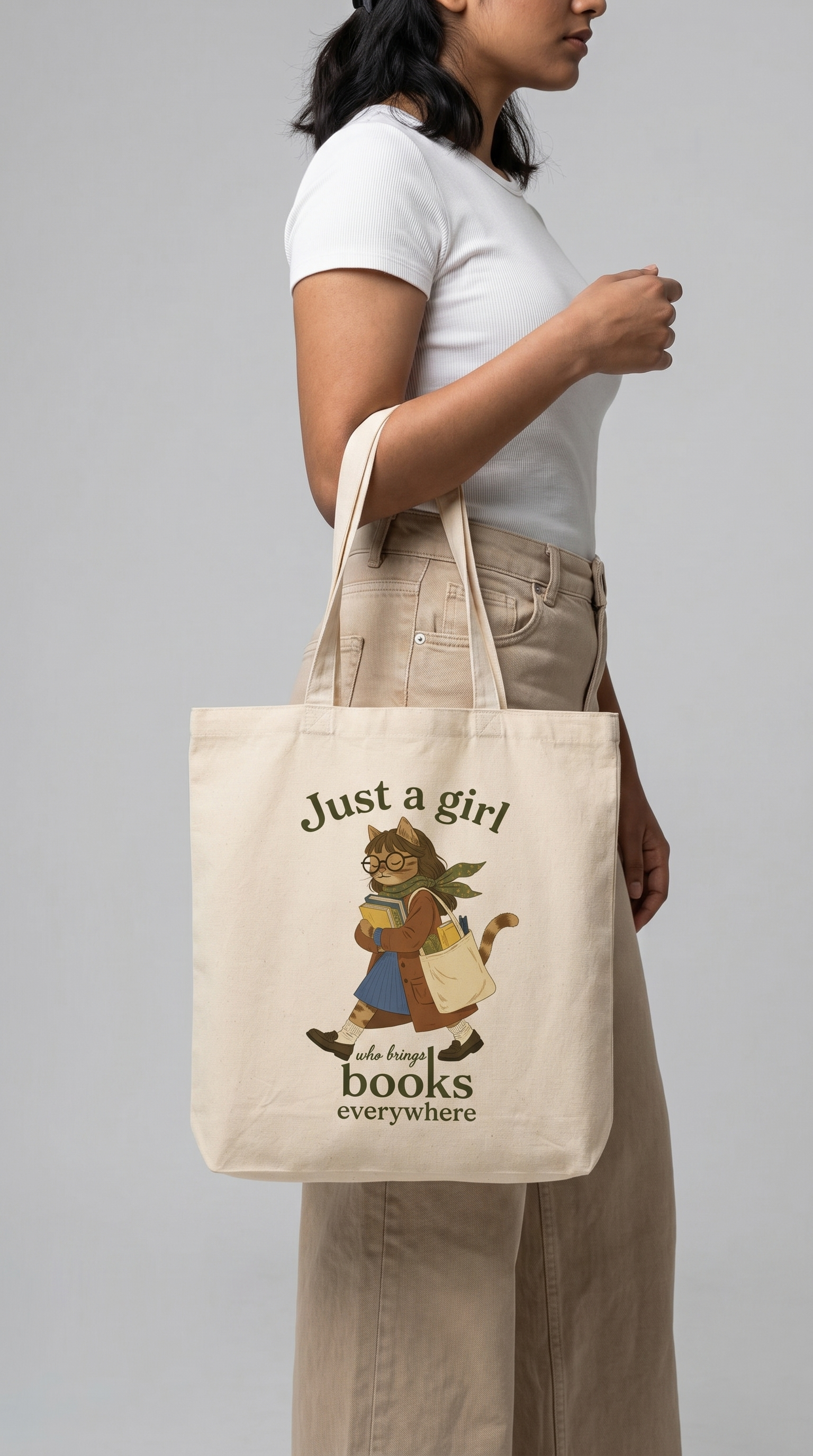 Just a Girl who brings Books everywhere Tote Bag