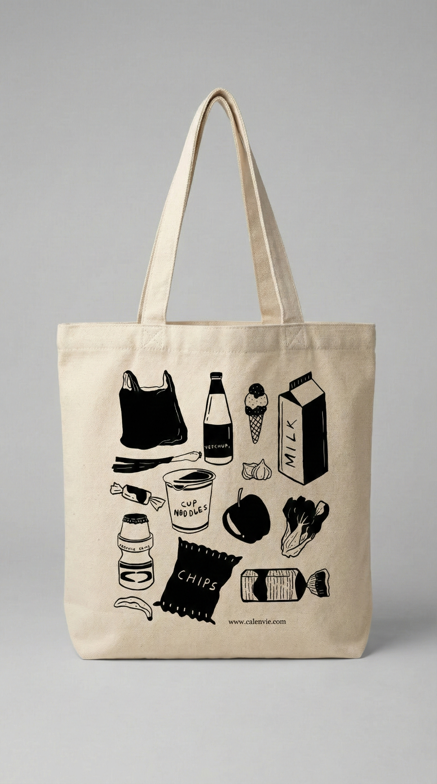 Minimalist Market Grocery 2 Tote Bag with Zipper