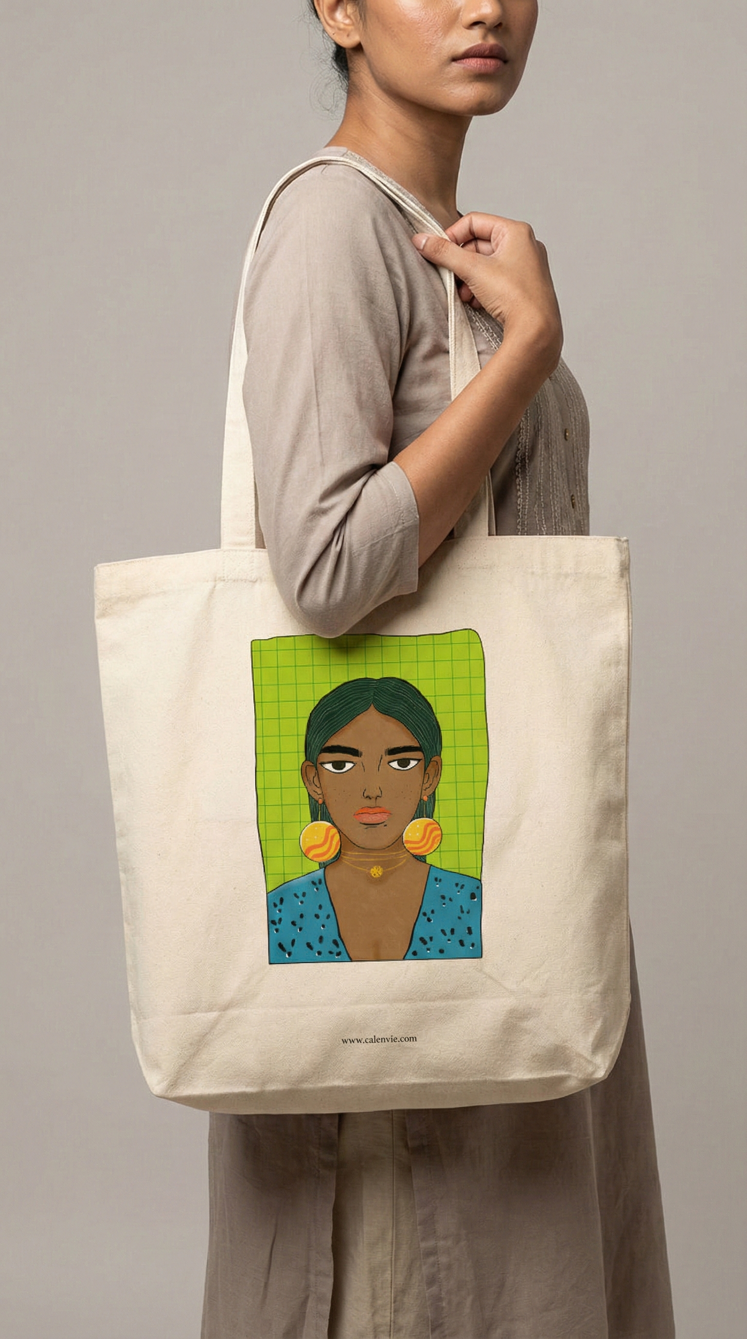 Faces of Femme Tote Bag with Zipper