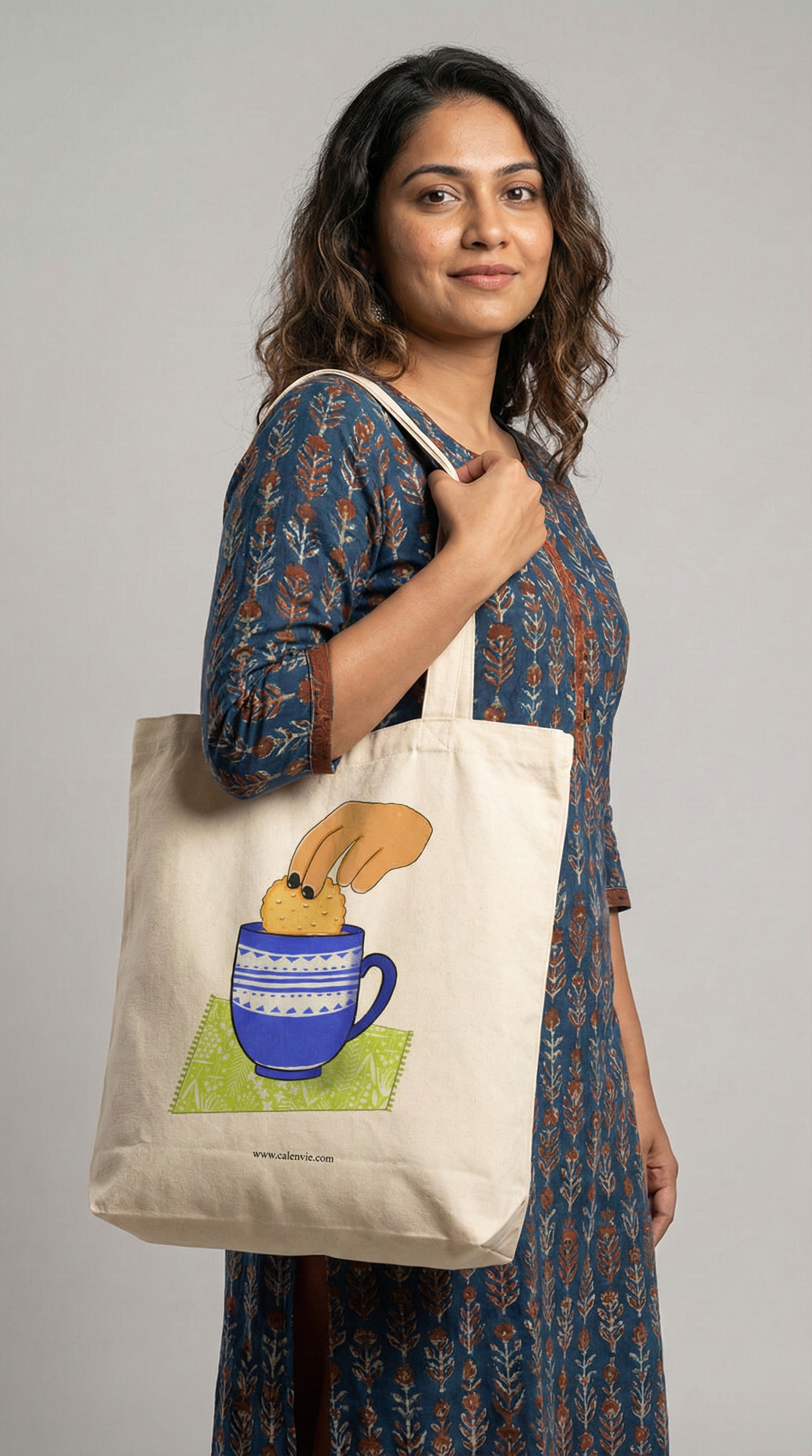 Chai & Biscuit Bliss Tote Bag with Zipper