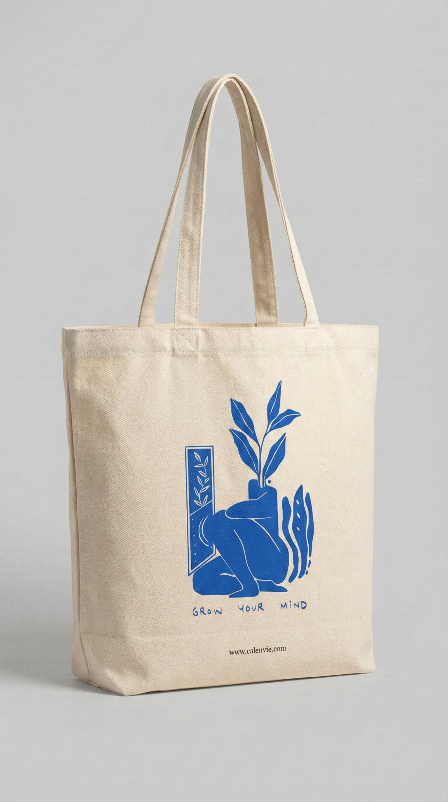 Mind Bloom Minimal Tote Bag with Zipper
