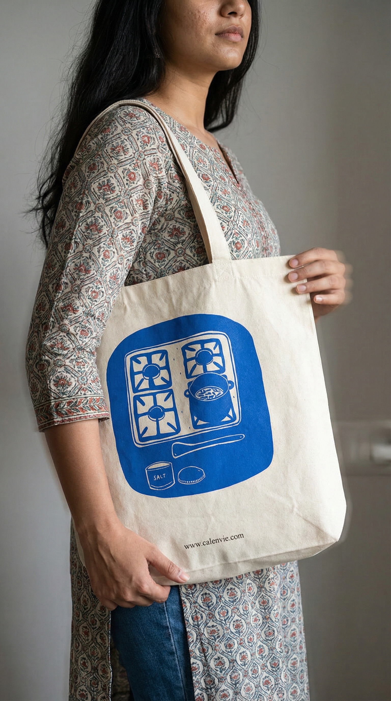 Culinary Minimalist Kitchen Tote Bag with Zipper