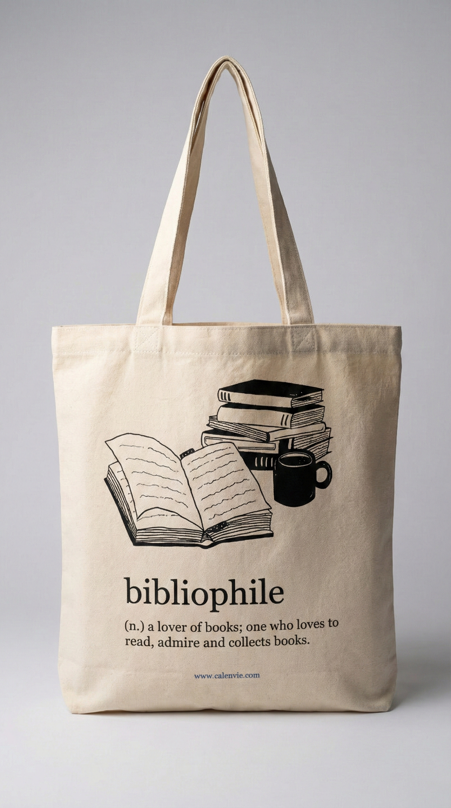 Bookworm Bliss Bibliophile  Tote Bag with Zipper