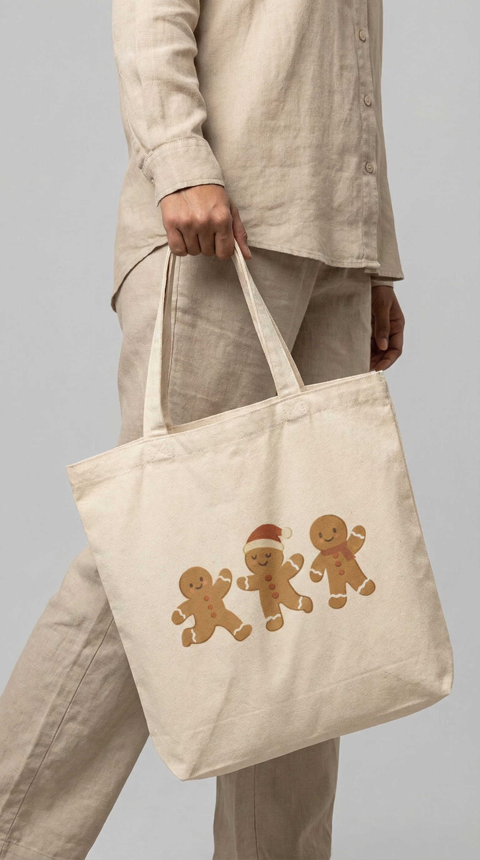 Gingerbread Men Large Tote Bag