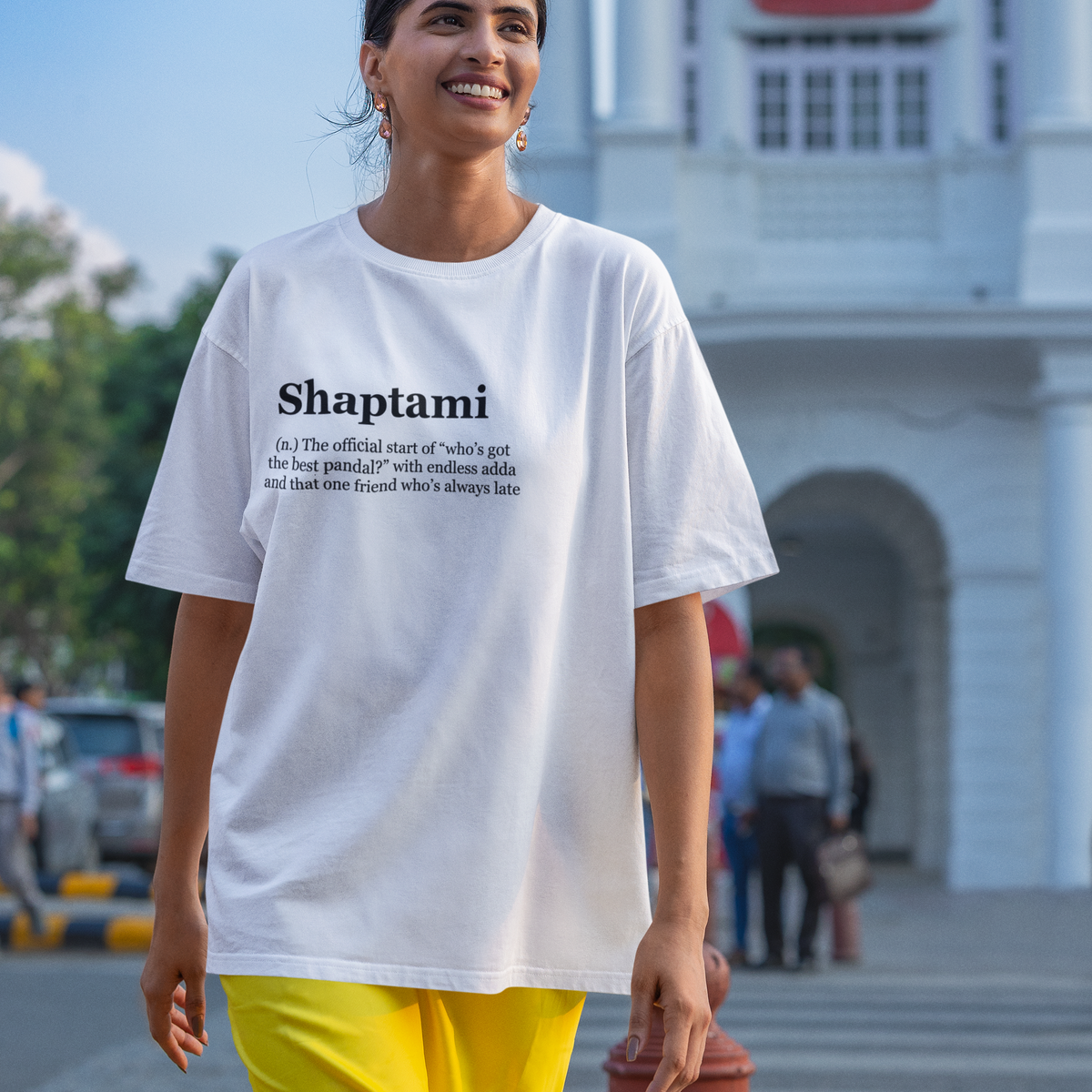 Adda Heights T Shirt Humour Frere Shaptami Oversized T-shirt White S