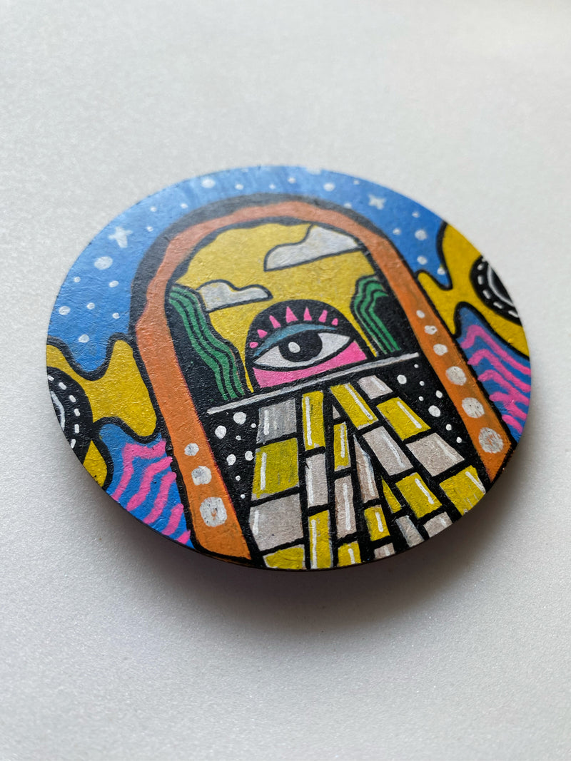 Third Eye x Universe ( Psychedelic )Hand Painted Fridge Magnet