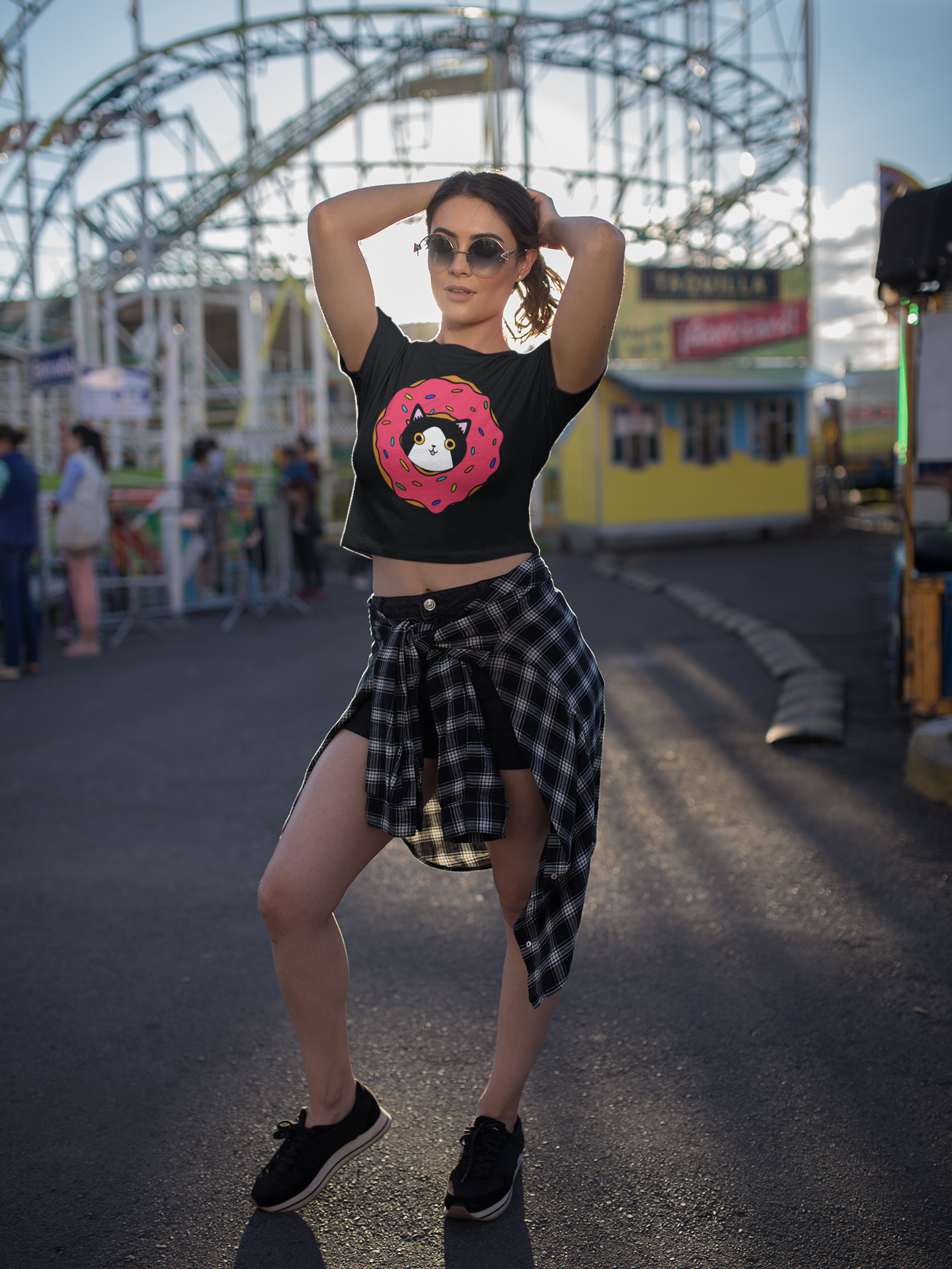 Donut Cat Crop Top