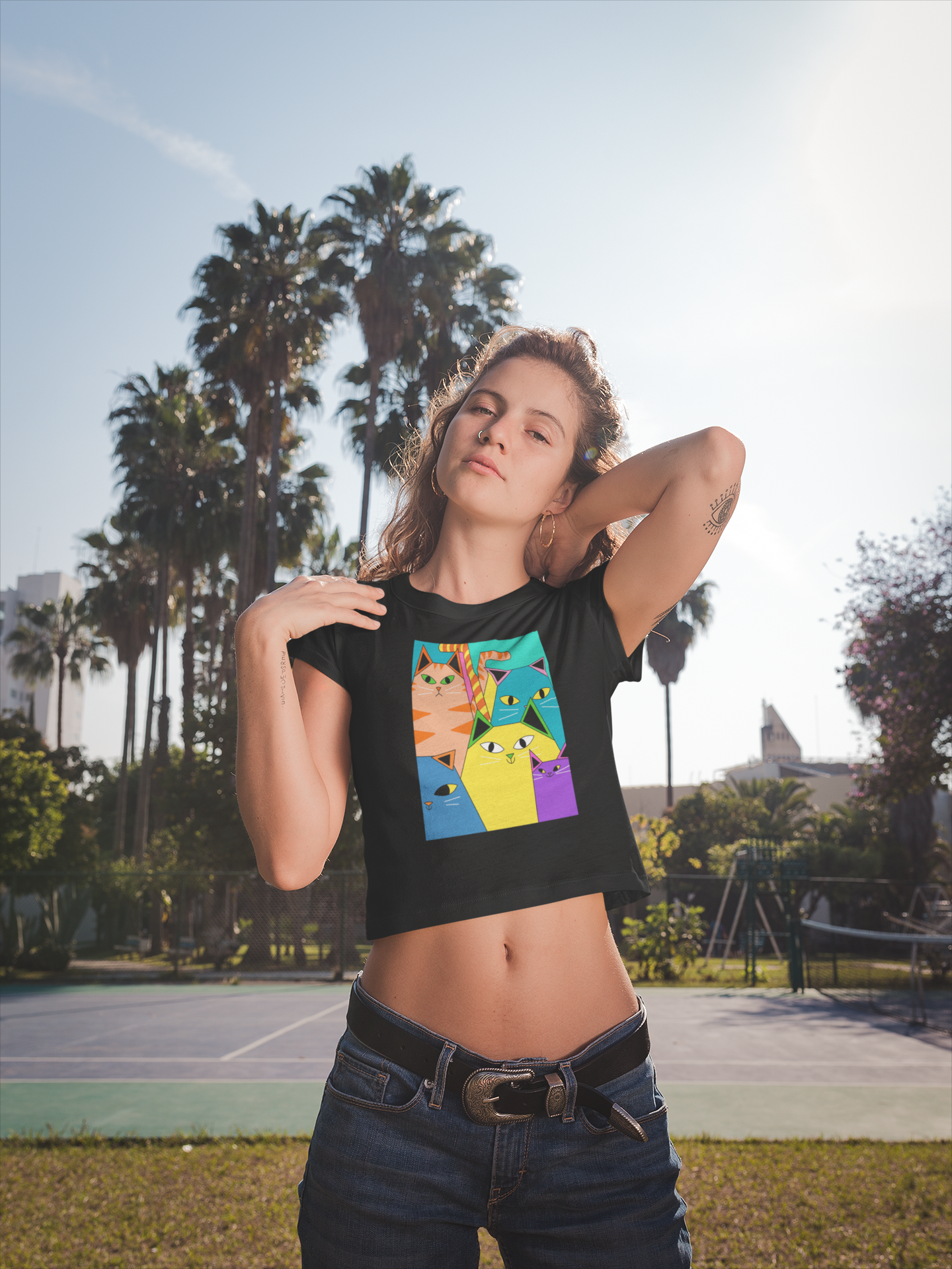 Cats Crop Top