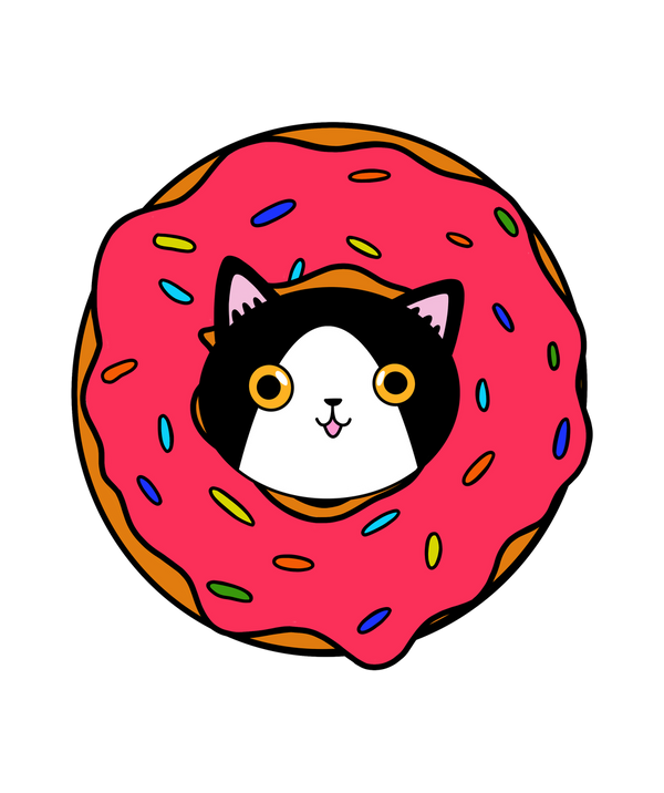 Donut Cat Hoodie by Satavisha