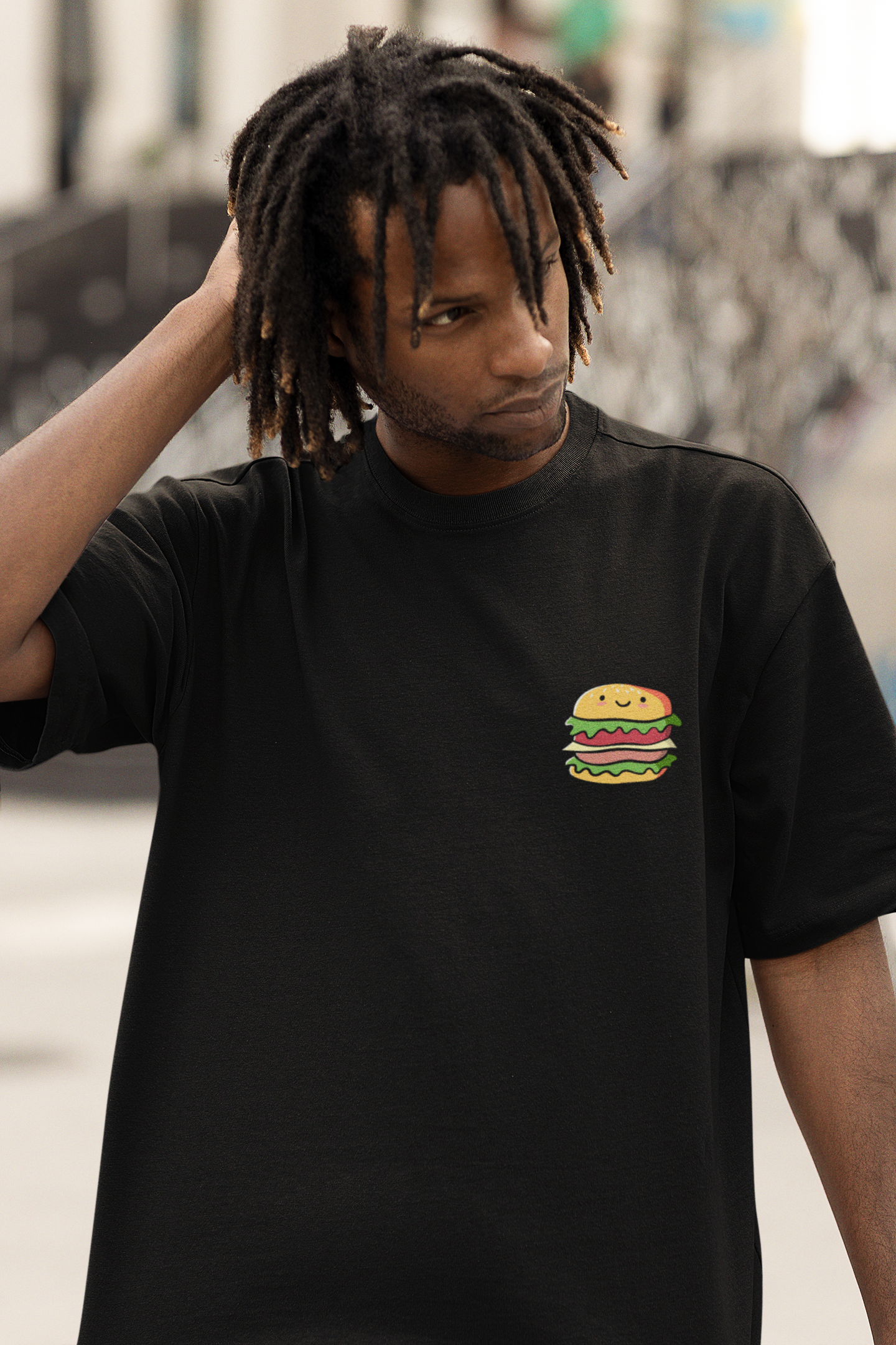 Pocket Burger Oversized Unisex T-shirt